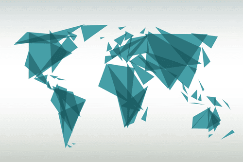 OBRAZ GEOMETRICKÁ MAPA SVĚTA - OBRAZY MAPY - OBRAZY