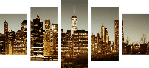 5-PIECE CANVAS PRINT CENTER OF NEW YORK CITY - PICTURES OF CITIES - PICTURES