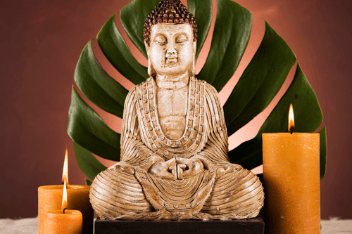 QUADRO BUDDHA CON UNA RILASSANTE NATURA MORTA - QUADRI FENG SHUI - QUADRI