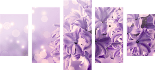 5-PIECE CANVAS PRINT PURPLE LILAC FLOWER - PICTURES FLOWERS - PICTURES