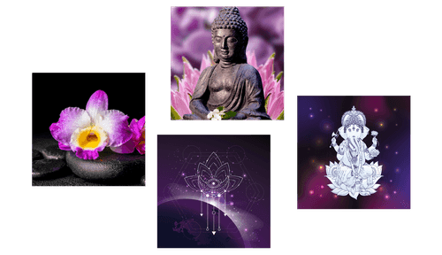 BILDER-SET FENG SHUI IN LILA - BILDERSETS - BILDER