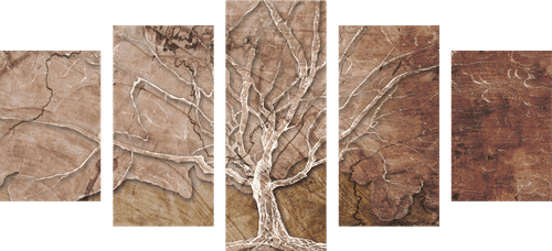 5-DÍLNÝ OBRAZ KORUNA STROMU - OBRAZY STROMY ŽIVOTA - OBRAZY