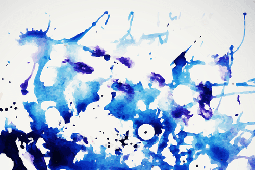 CANVAS PRINT BLUE WATERCOLOR IN AN ABSTRACT DESIGN - ABSTRACT PICTURES - PICTURES