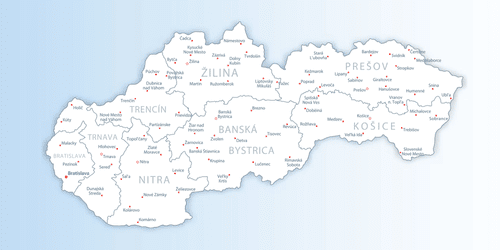 DECORATIVE PINBOARD MAP OF SLOVAKIA - PICTURES ON CORK - PICTURES