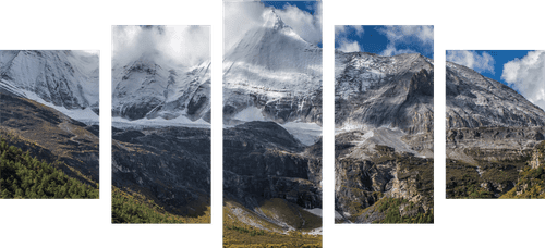 5-PIECE CANVAS PRINT MAJESTIC MOUNTAIN LANDSCAPE - PICTURES OF NATURE AND LANDSCAPE - PICTURES