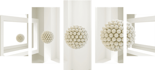 5-DÍLNÝ OBRAZ KULIČKY V PROSTORU - ABSTRAKTNÍ OBRAZY - OBRAZY