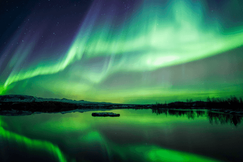 QUADRO AURORA BOREALE VERDE - QUADRI DI NATURA E PAESAGGIO - QUADRI