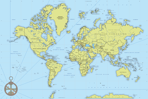 OBRAZ NA KORKU ŠTÝLOVÁ MAPA S KOMPASOM - OBRAZY NA KORKU - OBRAZY