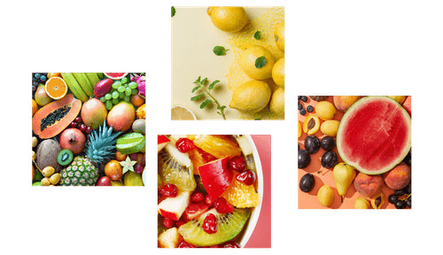 CANVAS PRINT SET JUICY FRUIT - SET OF PICTURES - PICTURES