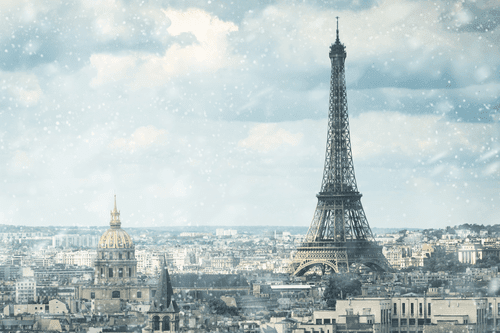 CANVAS PRINT WINTER PARIS - PICTURES OF CITIES - PICTURES