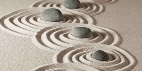 WANDBILD ZEN-STEINE IM SAND - BILDER MIT FENG SHUI-MOTIVEN - BILDER