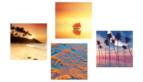 BILDER-SET MEER UND STRAND IN INTERESSANTEN FARBEN - BILDERSETS - BILDER