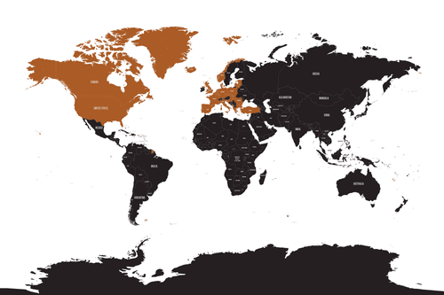 OBRAZ NA KORKU MODERNÍ MAPA S KONTRASTEM - OBRAZY NA KORKU - OBRAZY