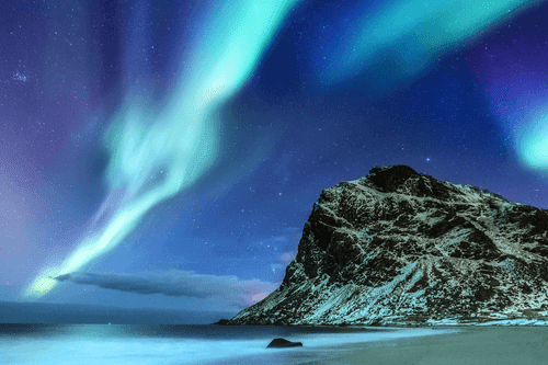 QUADRO AURORA BOREALE IN NORVEGIA - QUADRI DI NATURA E PAESAGGIO - QUADRI