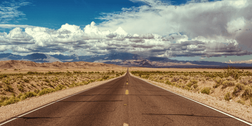 CANVAS PRINT ROAD IN THE DESERT - PICTURES OF NATURE AND LANDSCAPE - PICTURES