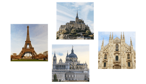 SET DI QUADRI – CURIOSITÀ DA ANGOLI DIVERSI DEL MONDO - COLLEZIONI DI QUADRI - STAMPE E QUADRI