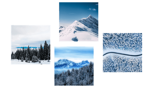 CANVAS PRINT SET WONDERS OF SNOWY NATURE - SET OF PICTURES - PICTURES