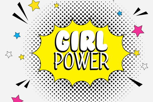 IMPRESSION SUR TOILE AVEC UNE INSCRIPTION POP ART - GIRL POWER - POP ART IMPRESSIONS SUR TOILE - IMPRESSION SUR TOILE