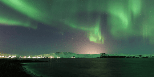 WANDBILD AUSSERGEWÖHNLICHES GRÜNES POLARLICHT - BILDER VON NATUR UND LANDSCHAFT - BILDER