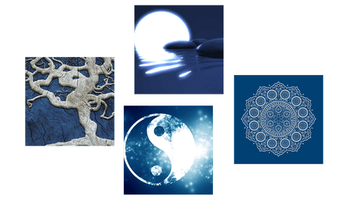 BILDER-SET FENG SHUI IN BLAU - BILDERSETS - BILDER