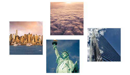 CANVAS PRINT SET NEW YORK IN UNIQUE COLORS - SET OF PICTURES - PICTURES