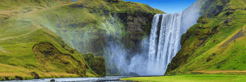 WANDBILD IKONISCHER WASSERFALL IN ISLAND - BILDER VON NATUR UND LANDSCHAFT - BILDER