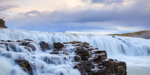 CANVAS PRINT ICELANDIC WATERFALLS - PICTURES OF NATURE AND LANDSCAPE - PICTURES