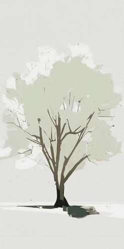 CANVAS PRINT TREE IN A MINIMALISTIC SPIRIT - PICTURES OF TREES AND LEAVES - PICTURES