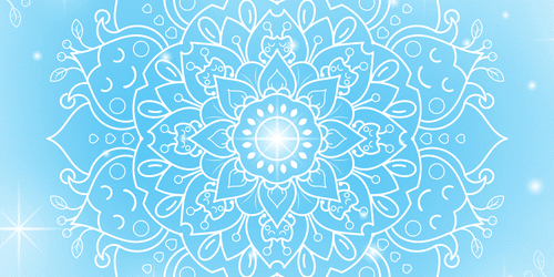 CANVAS PRINT BLUE MANDALA FLOWER - PICTURES FENG SHUI - PICTURES