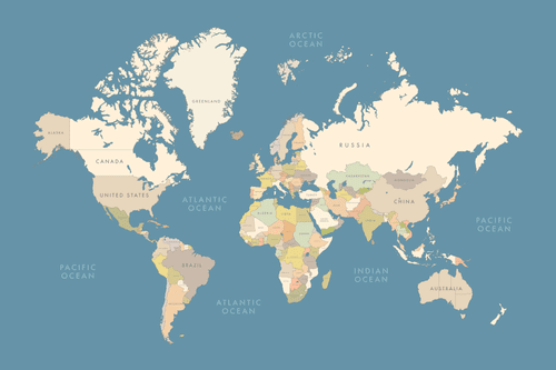 DECORATIVE PINBOARD MAP WITH VINTAGE ELEMENTS - PICTURES ON CORK - PICTURES