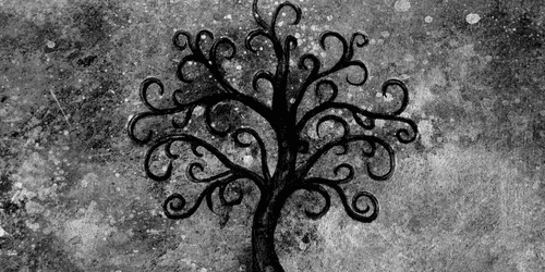 TABLEAU SUR TOILE – ARBRE DE VIE EN NOIR ET BLANC - TABLEAUX EN NOIR ET BLANC - TABLEAUX