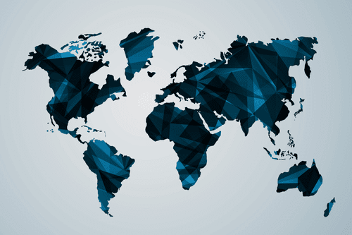 OBRAZ NA KORKU MAPA SVĚTA V DESIGNU VEKTOROVÉ GRAFIKY - OBRAZY NA KORKU - OBRAZY