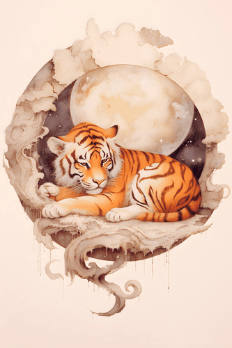 CANVAS PRINT DREAMY TIGER - DREAMY LITTLE ANIMALS - PICTURES