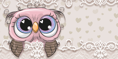 CANVAS PRINT CUTE OWL - CHILDRENS PICTURES - PICTURES