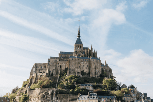 OBRAZ HRAD MONT-SAINT-MICHEL - OBRAZY MESTÁ - OBRAZY