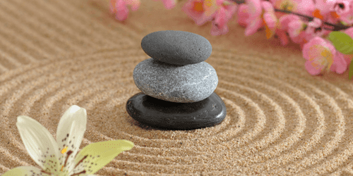 WANDBILD ZEN-STEINE IM SAND - BILDER MIT FENG SHUI-MOTIVEN - BILDER