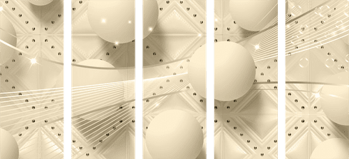 5-RÉSZES KÉP VAGÁNY SZÉPIA KIVITELBEN - FEKETE-FEHÉR KÉPEK - KÉPEK