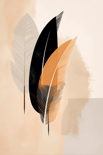 CANVAS PRINT ABSTRACT FEATHER SHAPES - PICTURES OF ABSTRACT SHAPES - PICTURES