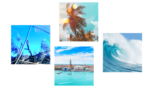 CANVAS PRINT SET SEASIDE LANDSCAPE - SET OF PICTURES - PICTURES