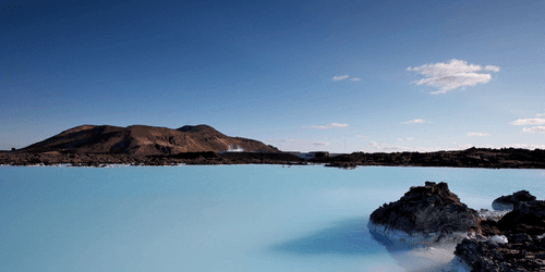 CANVAS PRINT BLUE LAGOON - PICTURES OF NATURE AND LANDSCAPE - PICTURES