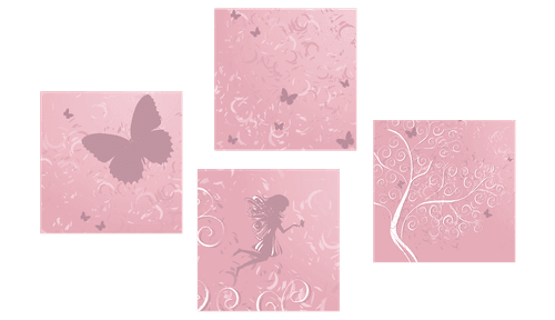 CANVAS PRINT SET MAGICAL FAIRY - SET OF PICTURES - PICTURES