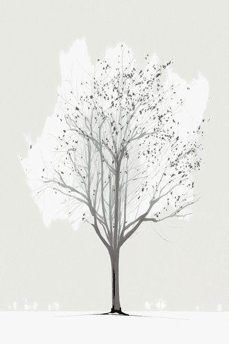 OBRAZ MINIMALISTICKÝ STROM V ZIMĚ - OBRAZY STROMY A LISTY - OBRAZY