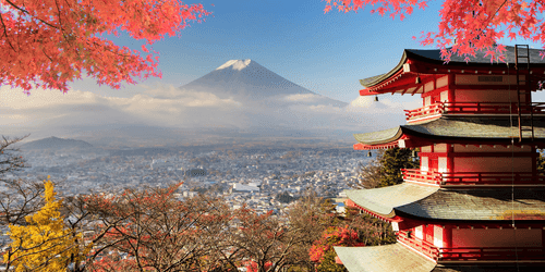 CANVAS PRINT AUTUMN IN JAPAN - PICTURES OF CITIES - PICTURES