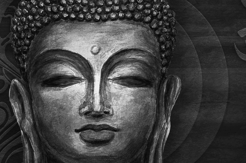 KÉP ARANY BUDDHA FEKETE FEHÉRBEN - FEKETE-FEHÉR KÉPEK - KÉPEK
