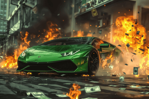 TABLOU LAMBORGHINI VERDE HURACAN - DOVIDO CHALLENGE - TABLOURI