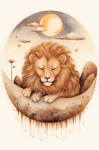 CANVAS PRINT DREAMY LION - DREAMY LITTLE ANIMALS - PICTURES