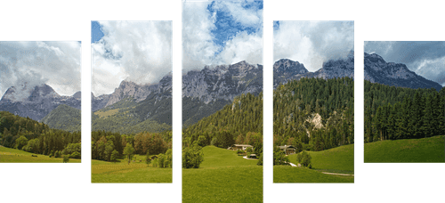 QUADRO IN 5 PARTI QUADRO DELL'AUSTRIA - QUADRI DI NATURA E PAESAGGIO - QUADRI