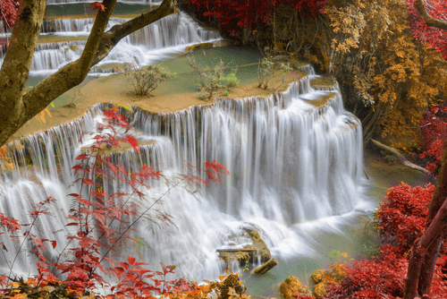 QUADRO CASCATA NELLA FORESTA - QUADRI DI NATURA E PAESAGGIO - QUADRI