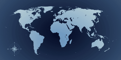 OBRAZ MAPA SVETA V ODTIEŇOCH MODREJ - OBRAZY MAPY - OBRAZY