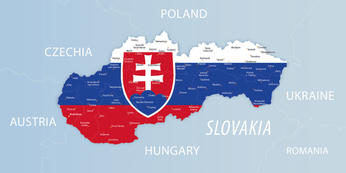 OBRAZ NA KORKU MAPA SLOVENSKA SE STÁTNÍM ZNAKEM A OKOLNÍMI STÁTY - OBRAZY NA KORKU - OBRAZY